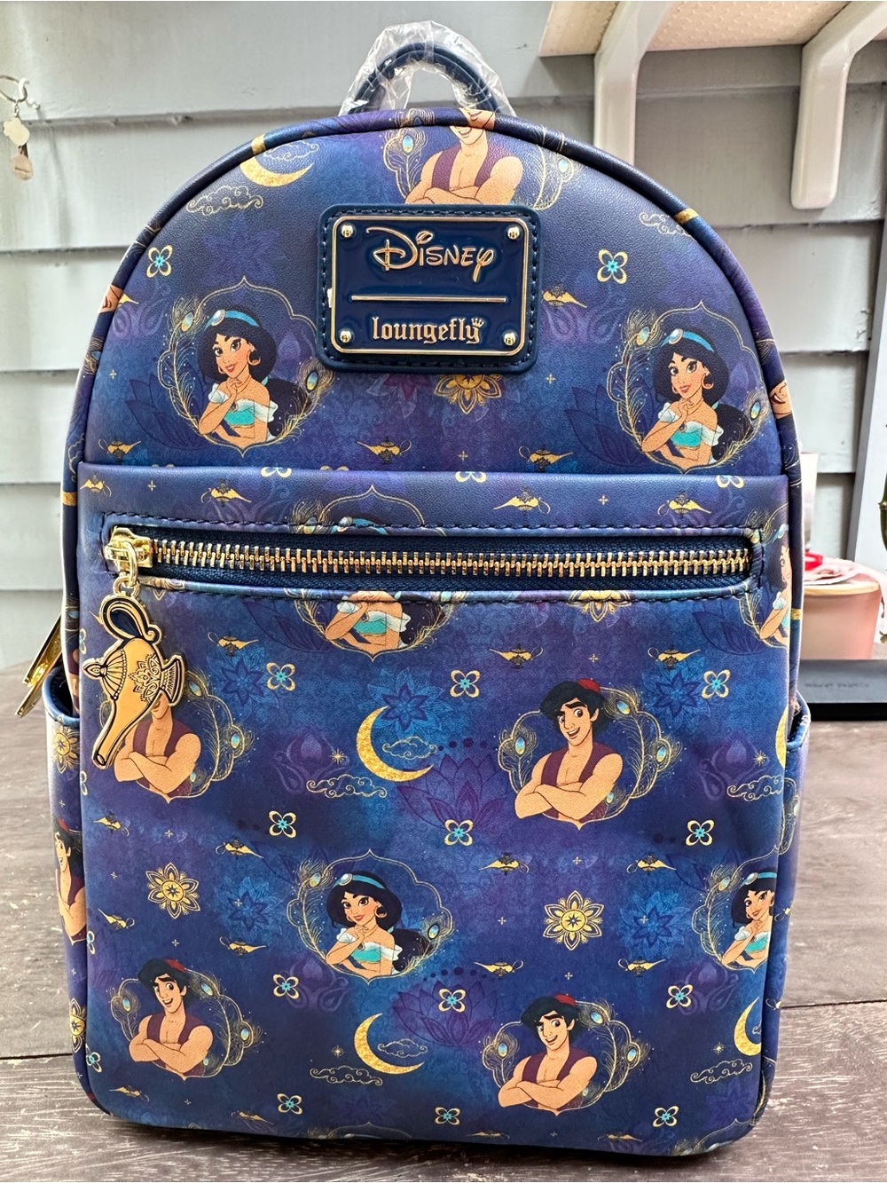 Loungefly Disney Princess Jasmine Patterned Mini Backpack - Blue & Gold